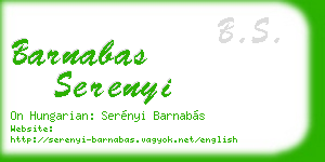 barnabas serenyi business card
