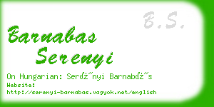 barnabas serenyi business card